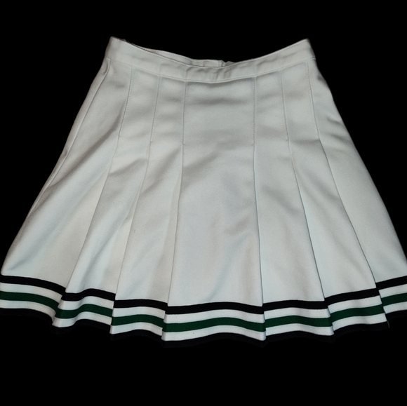 Varsity White Pleated With Three Stripes Women's Cheerleader/Cheerleading Skirt - Picture 3 of 10